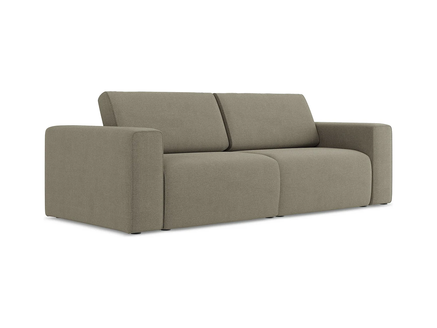 Modulares 3-Sitzer Sofa - - Strukturstoff - Dunkelbeige - KALEA