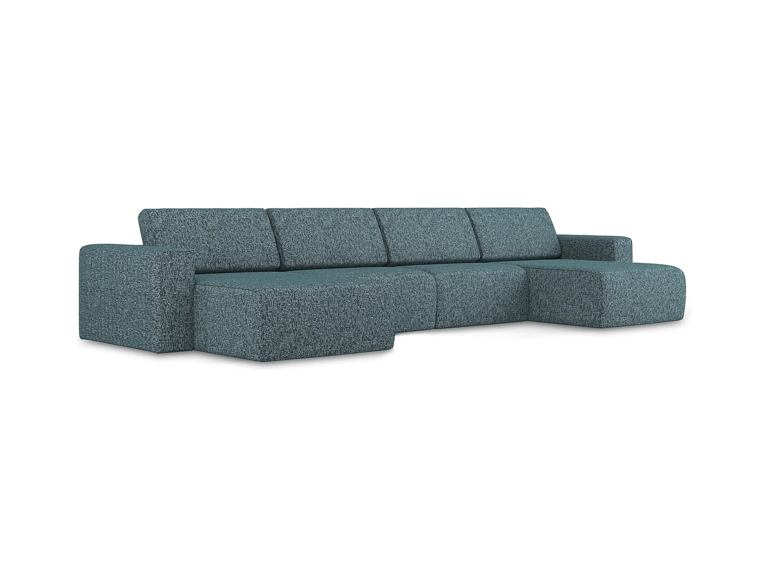 Modulares Wohnlandschaft - / - Strukturstoff - Jeans - KALEA