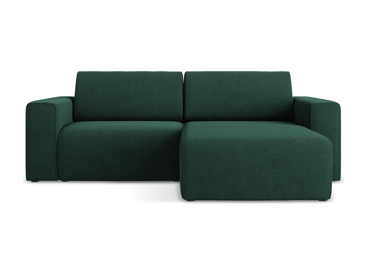 Modulaire hoekbank rechts van flessengroen textuurstof - KALEA