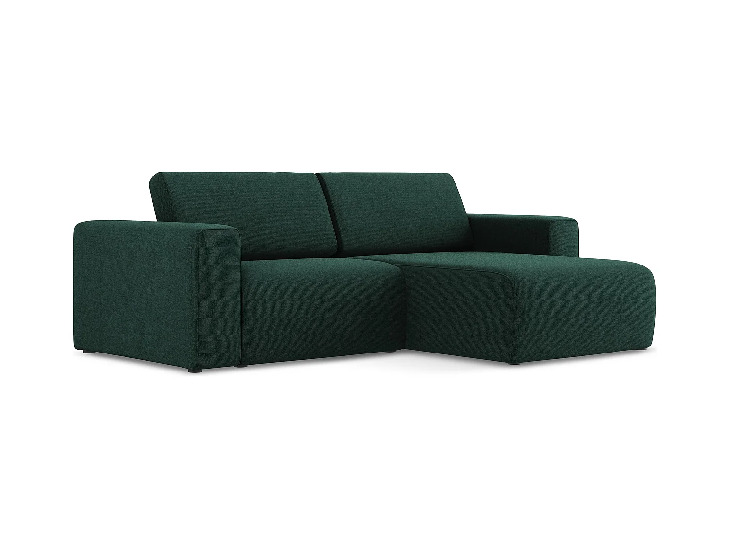 3-Sitzer Modulares Ecksofa - Ecke Rechts - Strukturstoff - Flaschengrün - KALEA