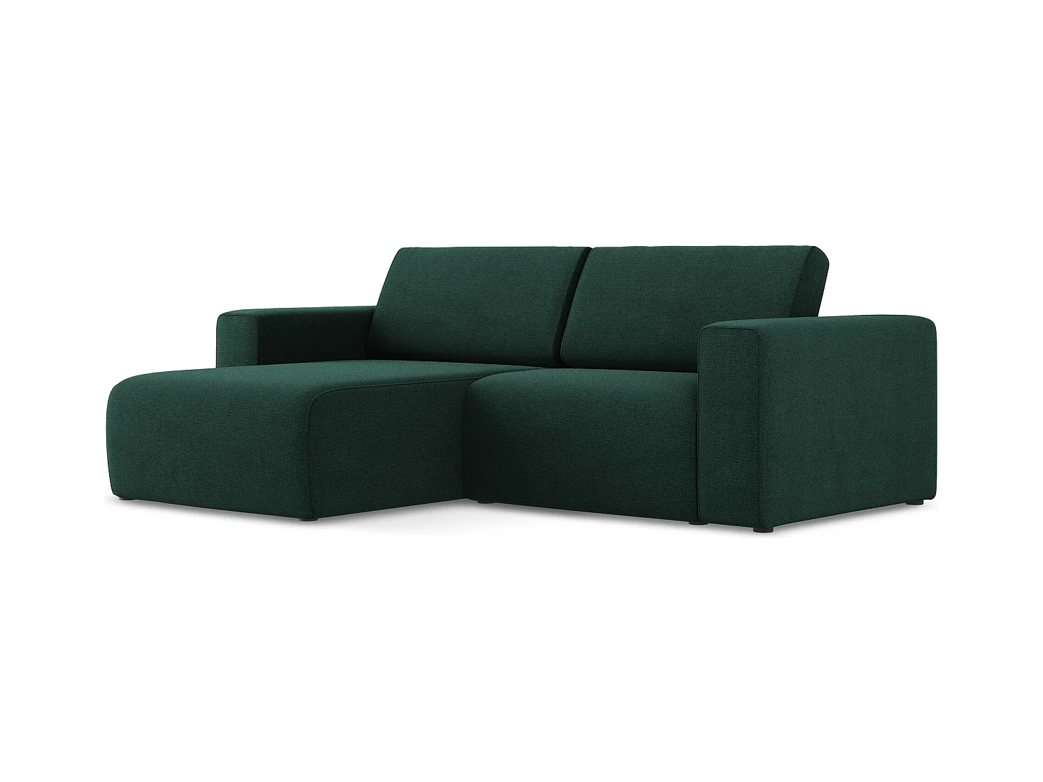 Canapé modulable d’angle S gauche en Strukturstoff - bouteille verte - KALEA
