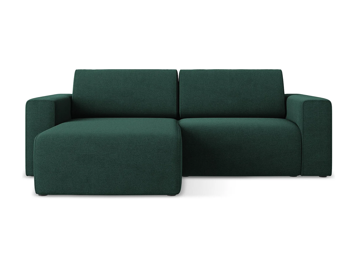 Canapé modulable d’angle S gauche en Strukturstoff - bouteille verte - KALEA