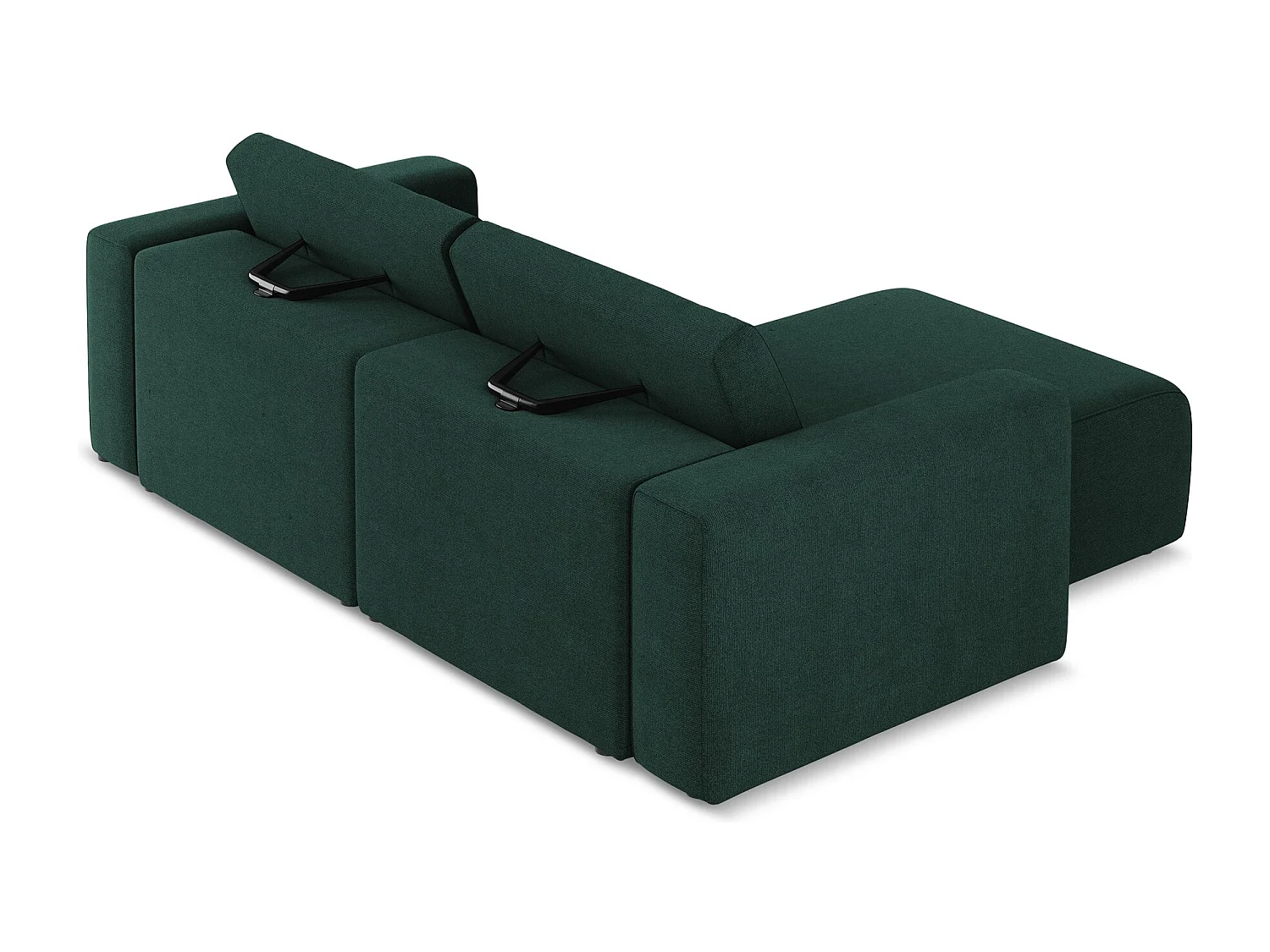 Canapé modulable d’angle S gauche en Strukturstoff - bouteille verte - KALEA