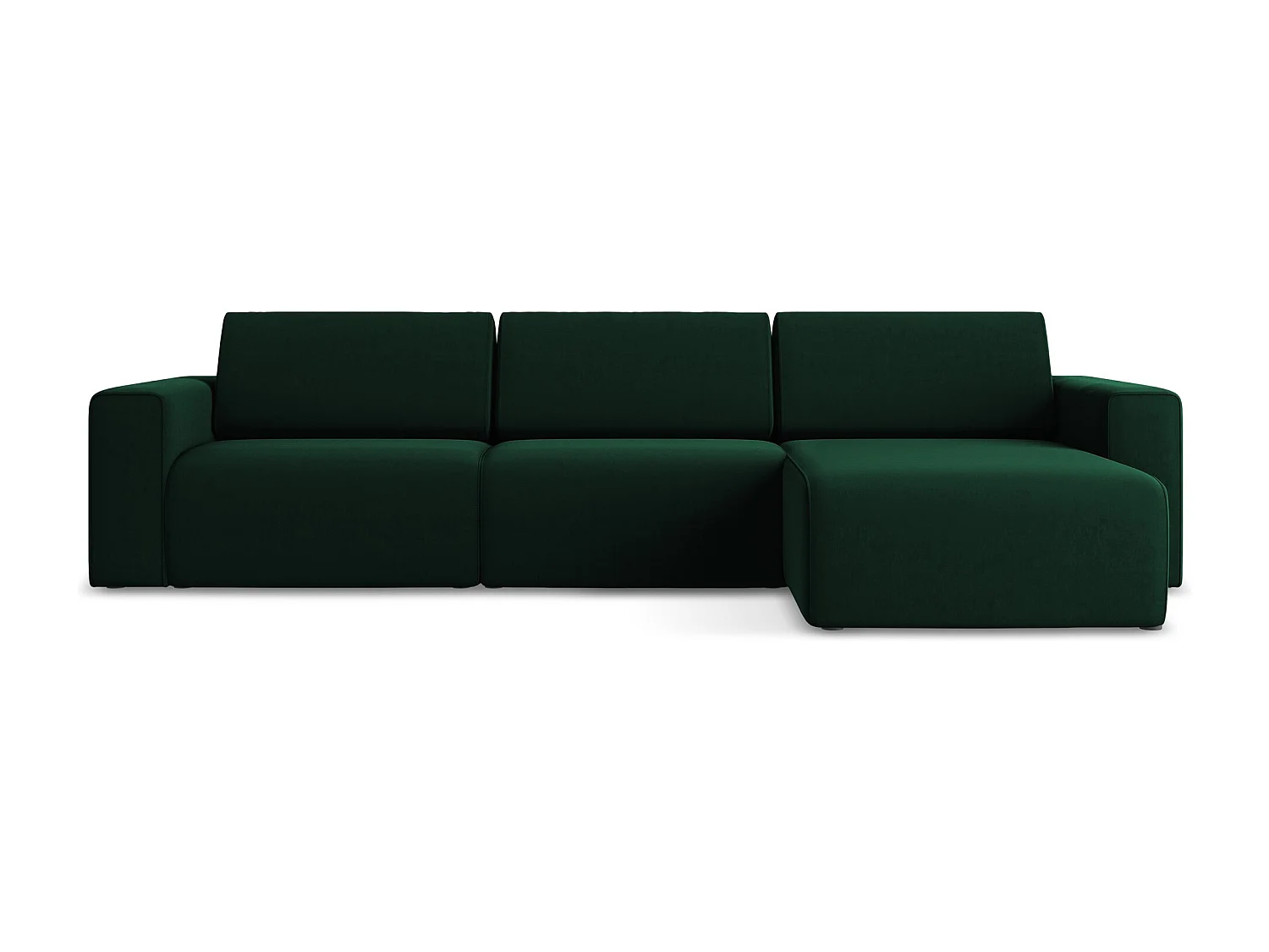 Modulares Ecks Sofa M rechts - Rechts - Samt - Flaschengrün - KALEA