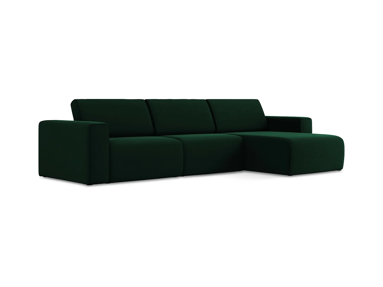 Canapé modulable d’angle M droit en Samt - bouteille verte - KALEA