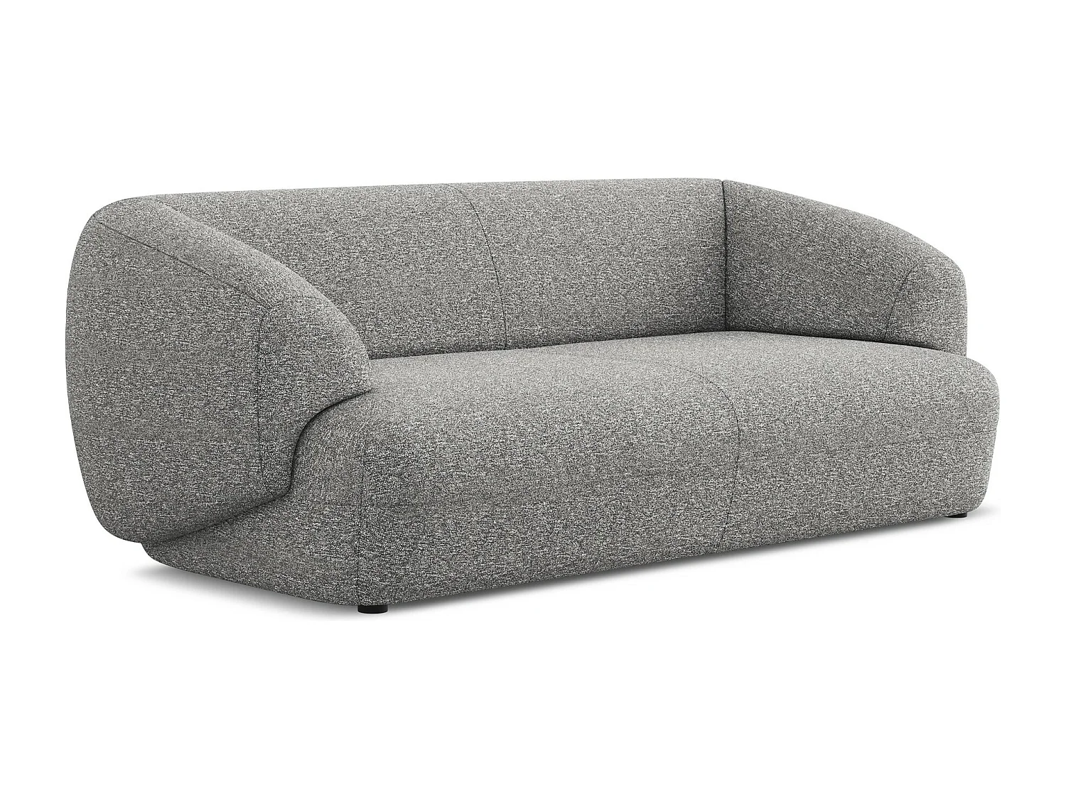 Driezitsbank van lichtgrijs textuurstof - MOANA