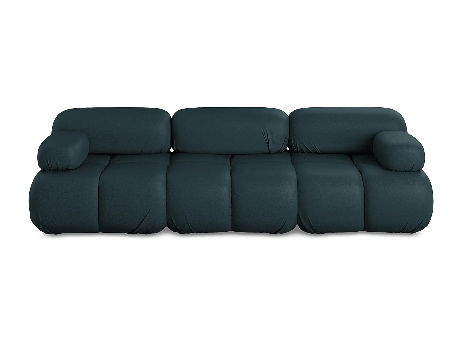 Sofá modular 3 lugares em couro sintético marinho - LOKUA