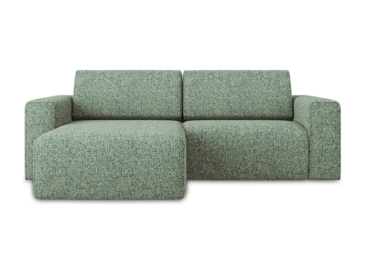 Canapé modulable d’angle S gauche en Strukturstoff - vert clair - KALEA