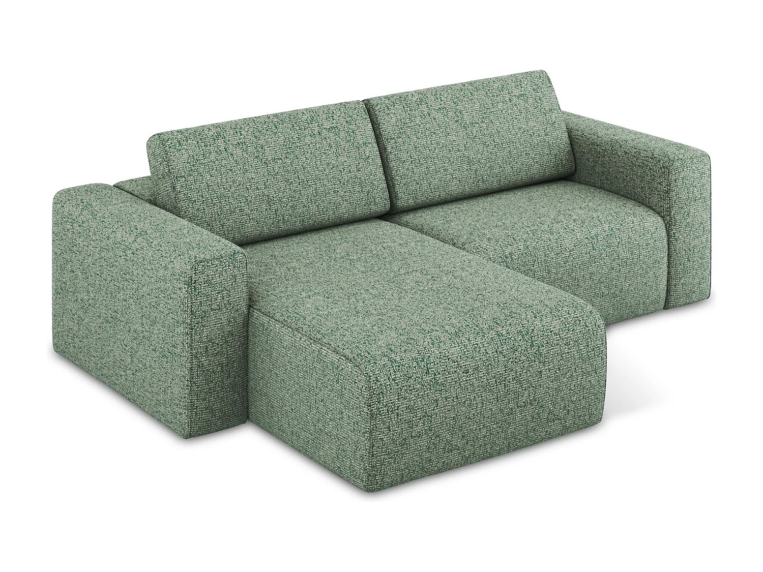 Canapé modulable d’angle S gauche en Strukturstoff - vert clair - KALEA