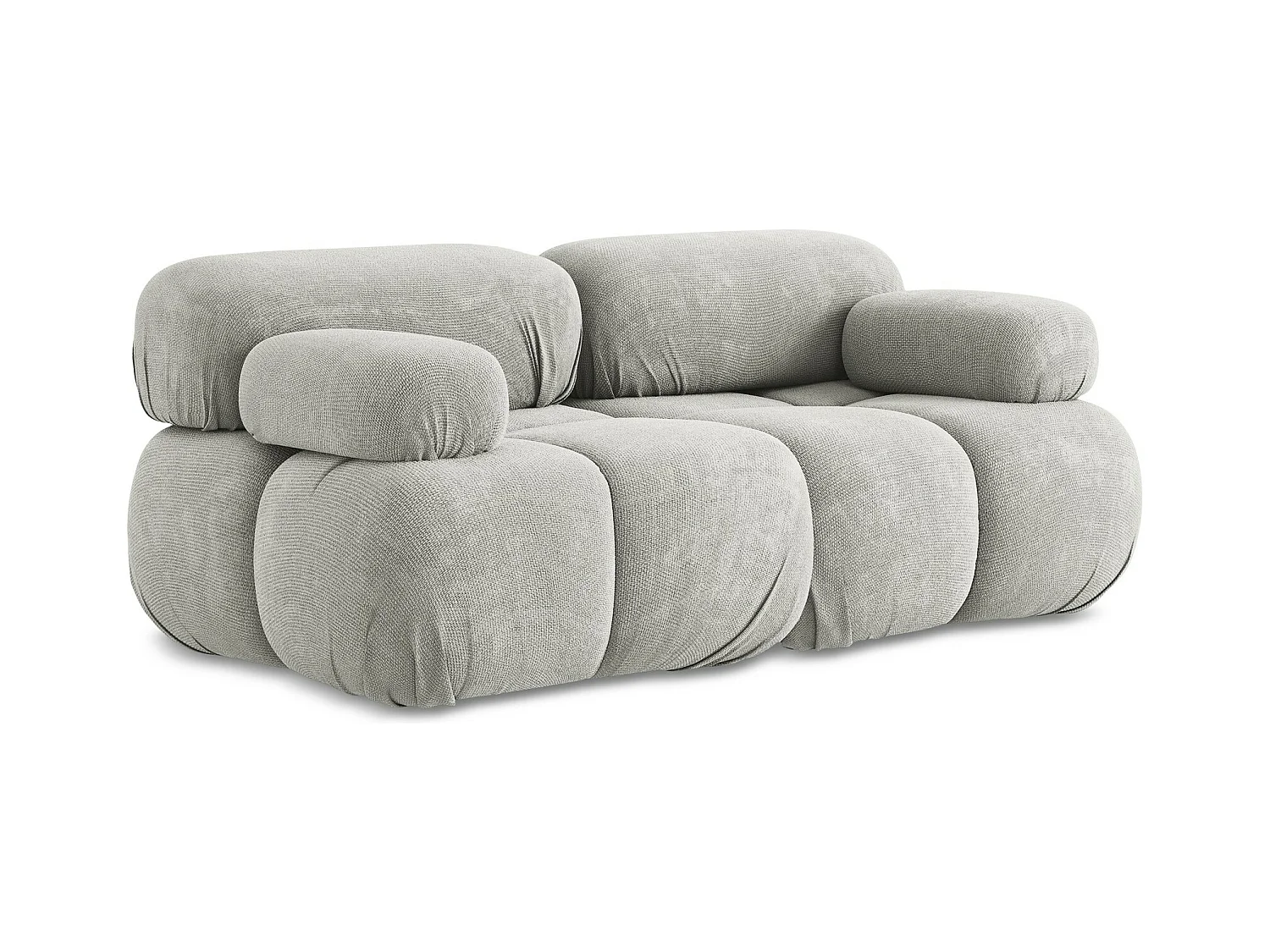 Canapé modulable 2 places en Chenille - gris clair - LOKUA