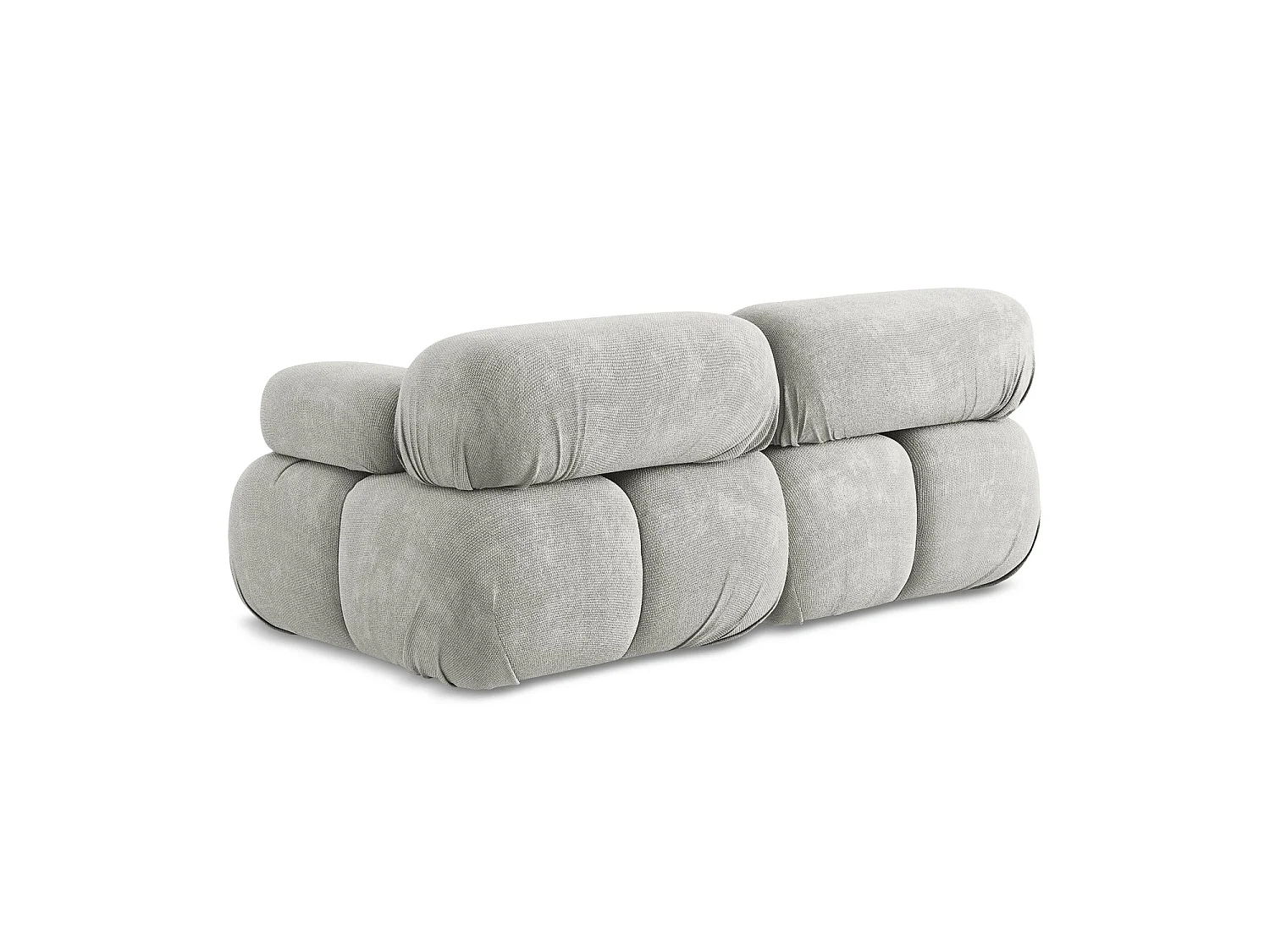 Tweezits modulaire bank van lichtgrijs chenille stof - SANREMO
