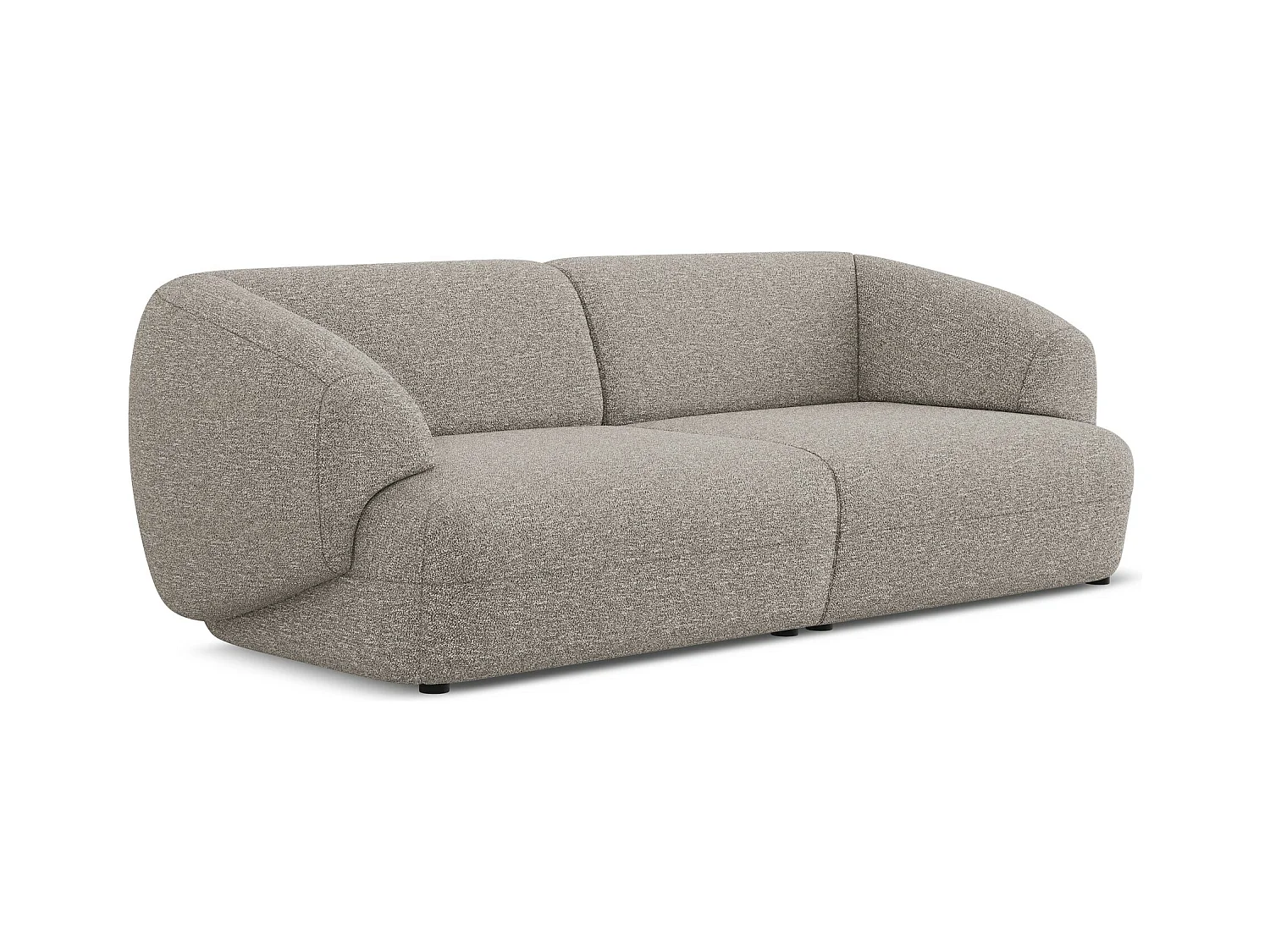Canapé modulable 4 places en Strukturstoff - beige gris - MOANA