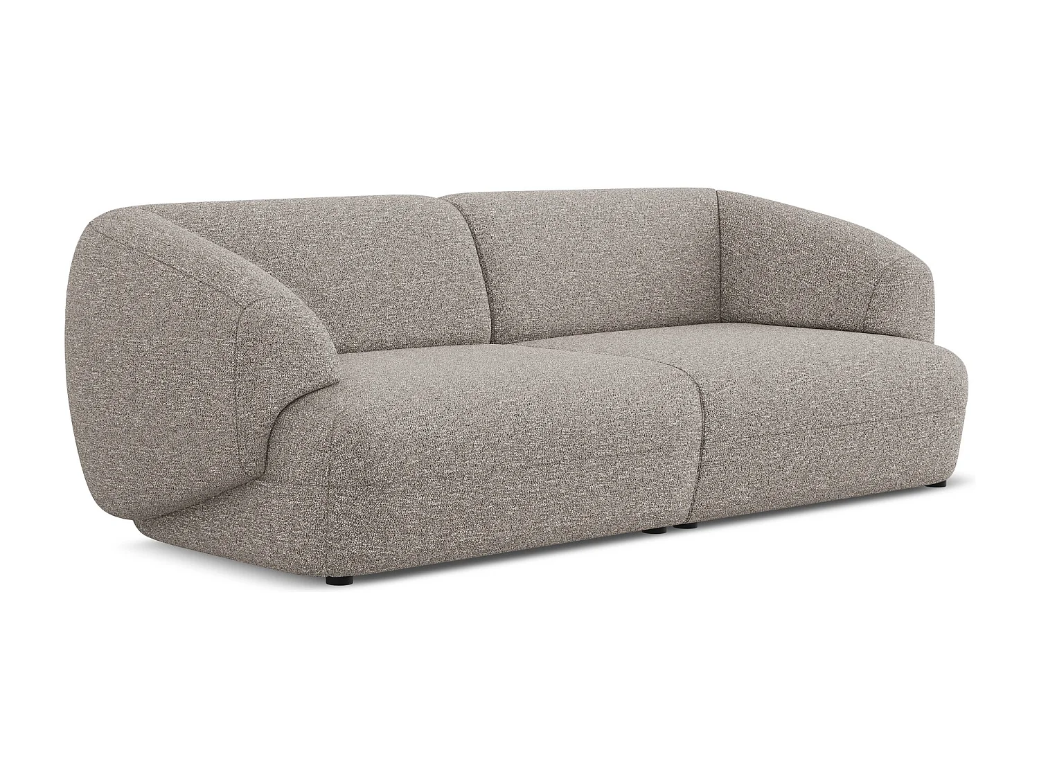 Modulares 4-Sitzer Sofa - - Strukturstoff - Graubeige - MOANA