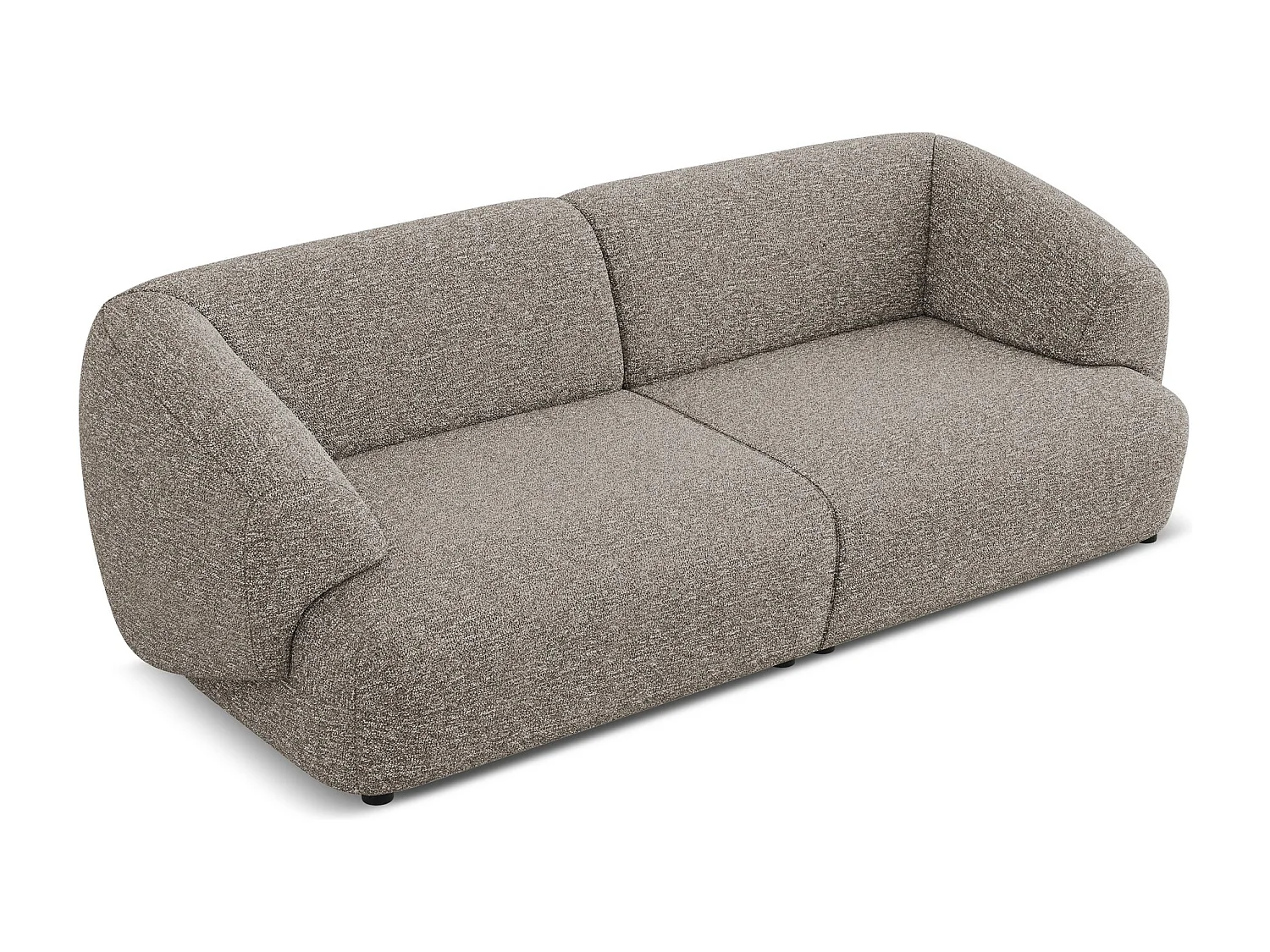 Modulares 4-Sitzer Sofa - - Strukturstoff - Graubeige - MOANA