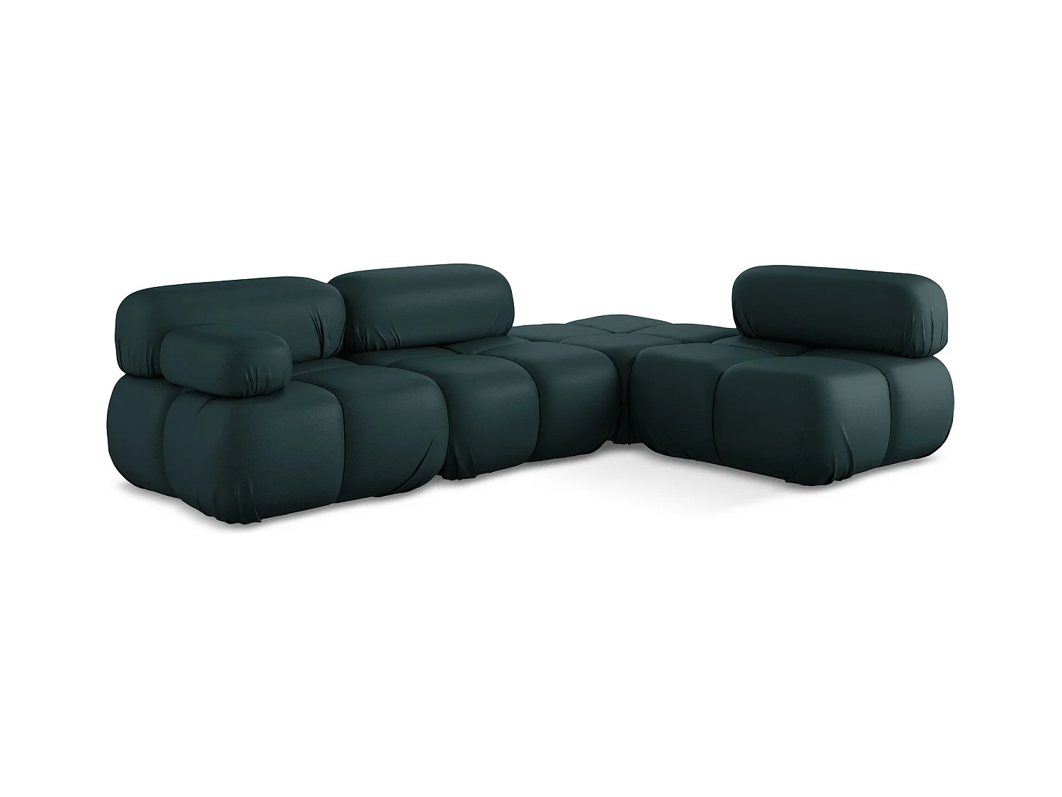 Canapé d'angle modulaire droit en Cuir artificiel - marin - LOKUA