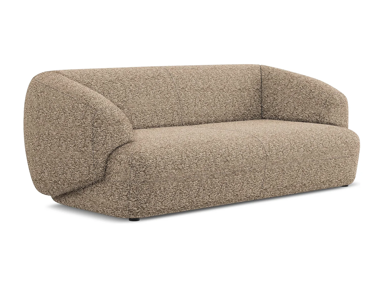 Sofá de 3 lugares em tecido texturizado bege escuro - MOANA