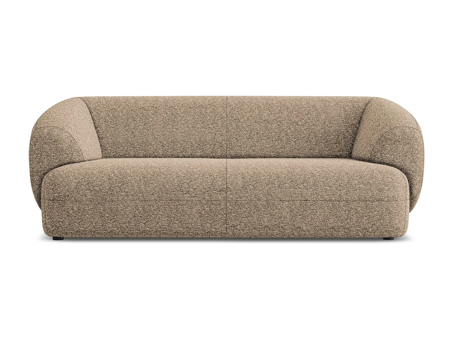 Sofá de 3 lugares em tecido texturizado bege escuro - MOANA