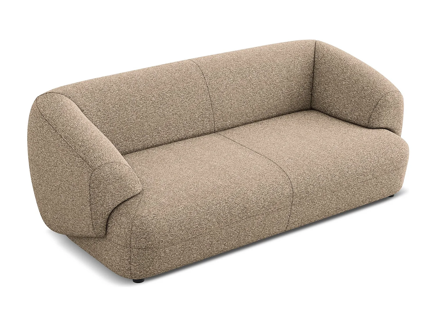 Sofá de 3 lugares em tecido texturizado bege escuro - MOANA