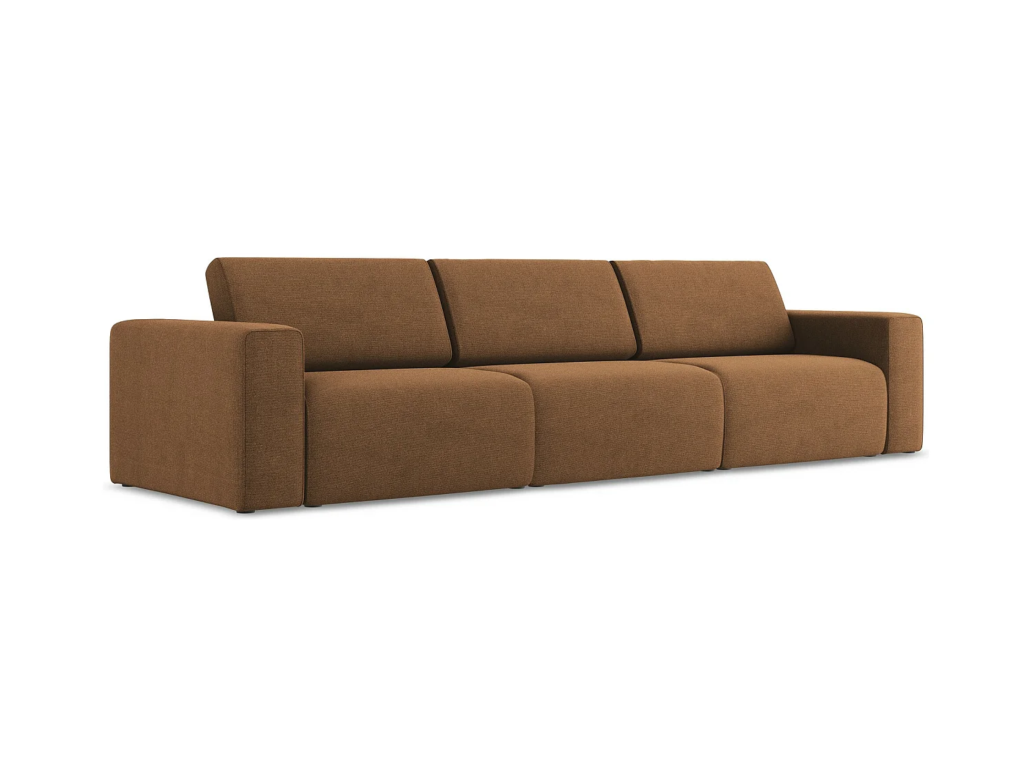 Modulares 4-Sitzer Sofa - - Strukturstoff - Terrakotta - KALEA