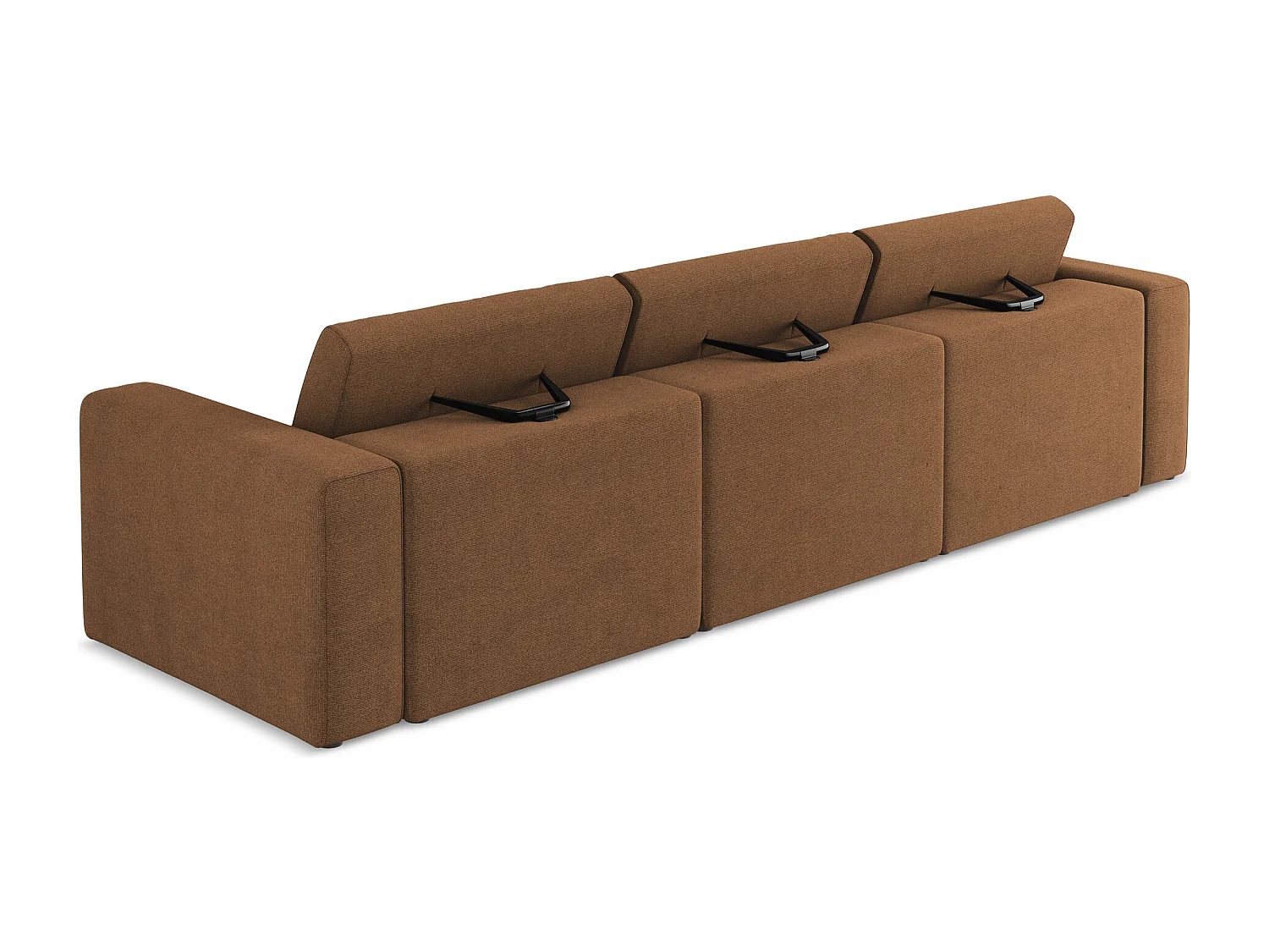 Vierzits modulaire bank van terracotta textuurstof - KALEA