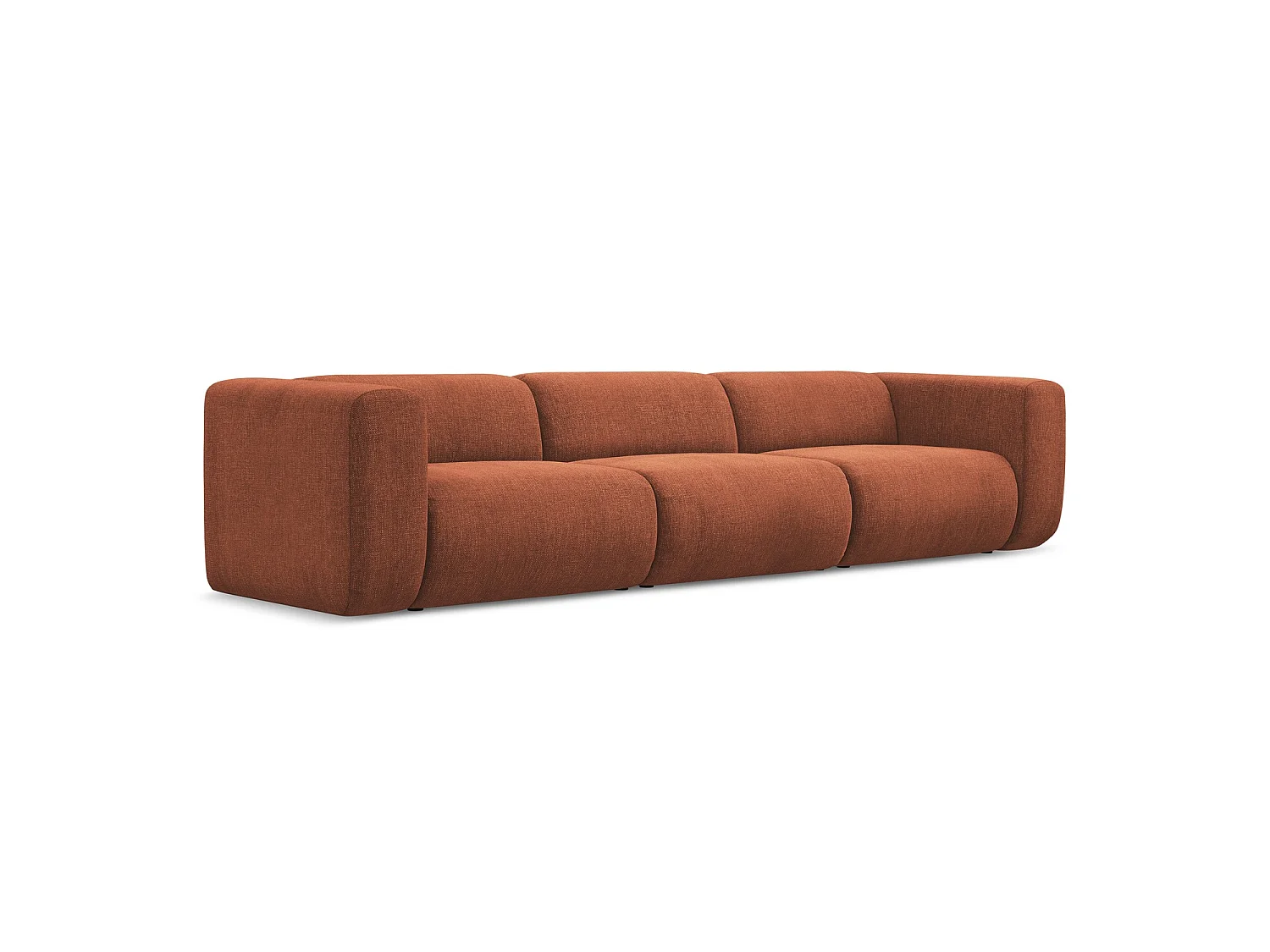 Modulares 4-Sitzer Sofa - - Chenille - Terrakotta - BARI