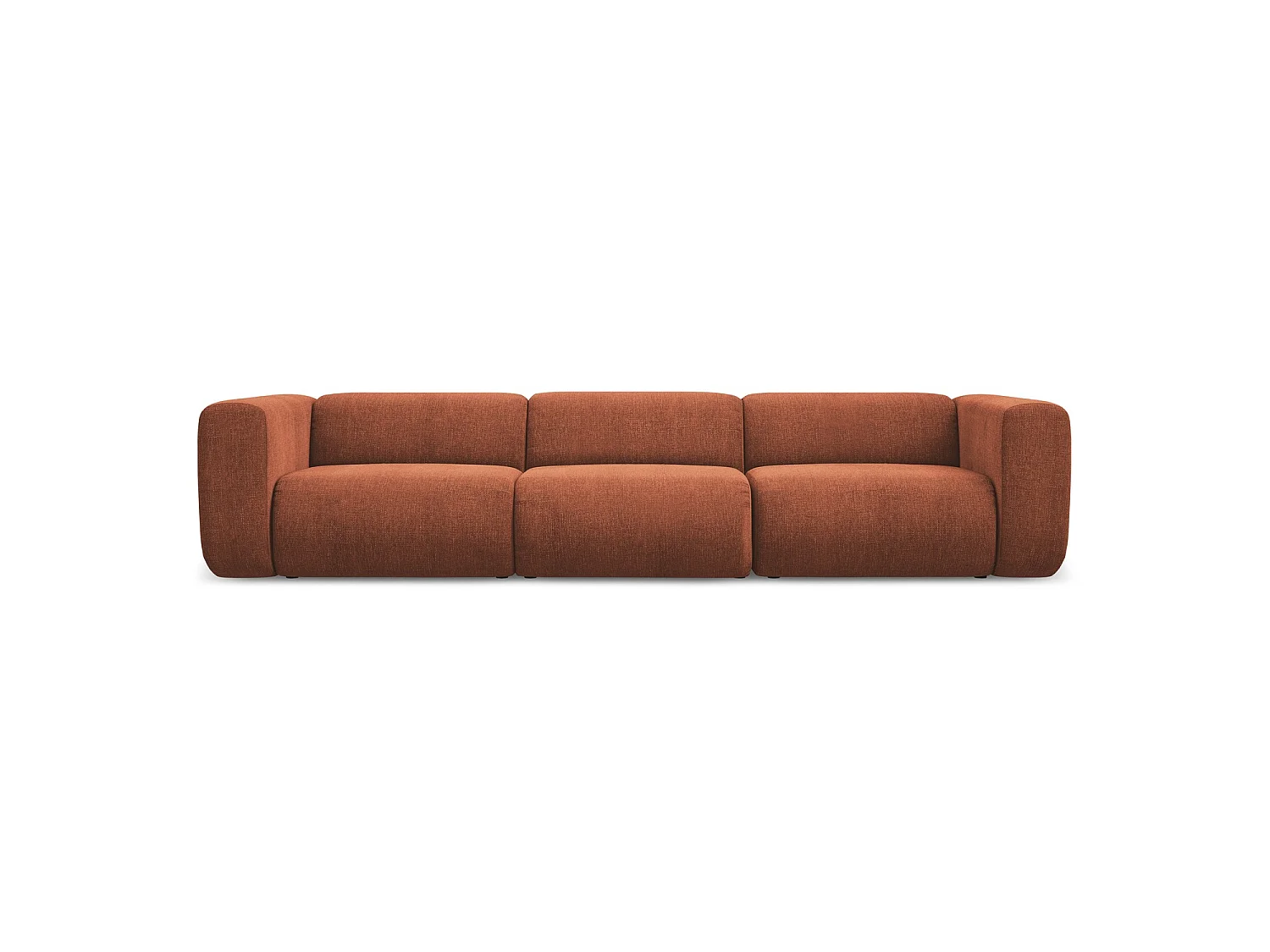 Modulares 4-Sitzer Sofa - - Chenille - Terrakotta - BARI