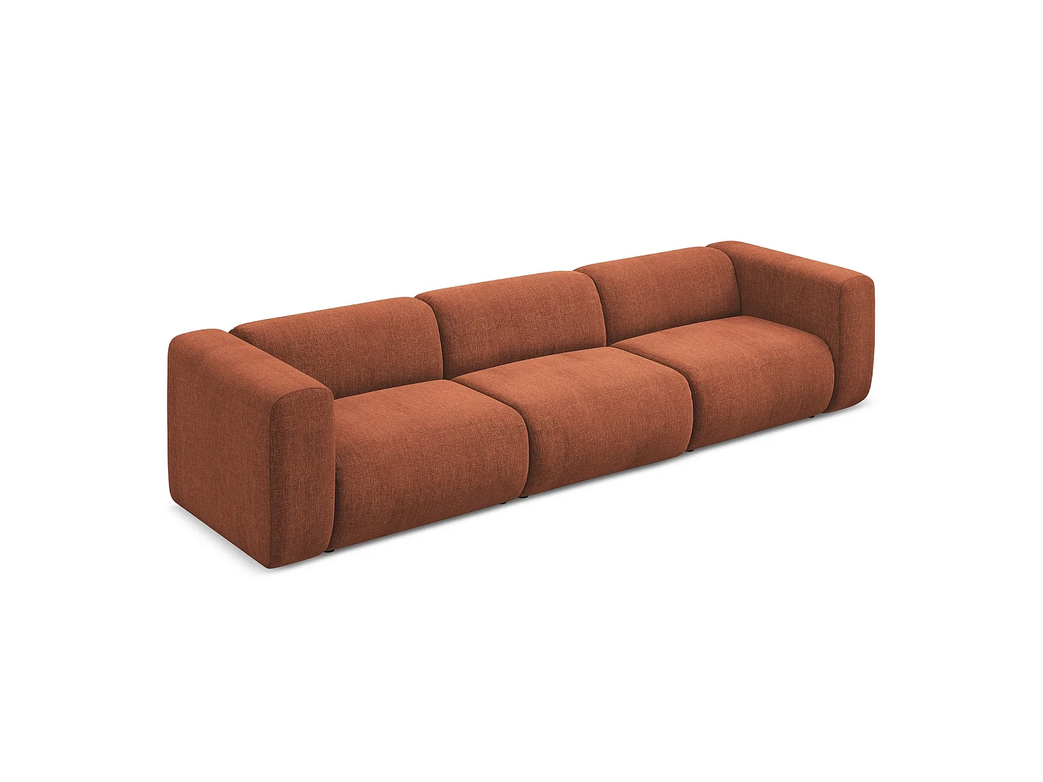 Modulares 4-Sitzer Sofa - - Chenille - Terrakotta - BARI