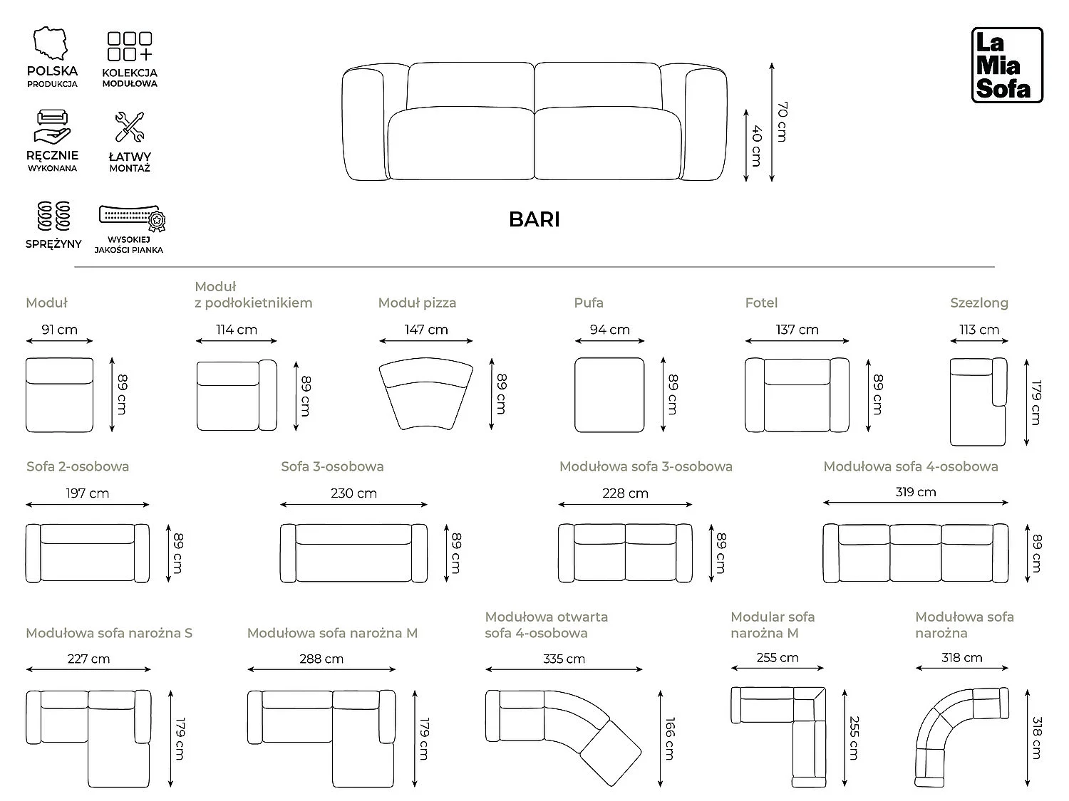 Modulares 4-Sitzer Sofa - - Chenille - Terrakotta - BARI