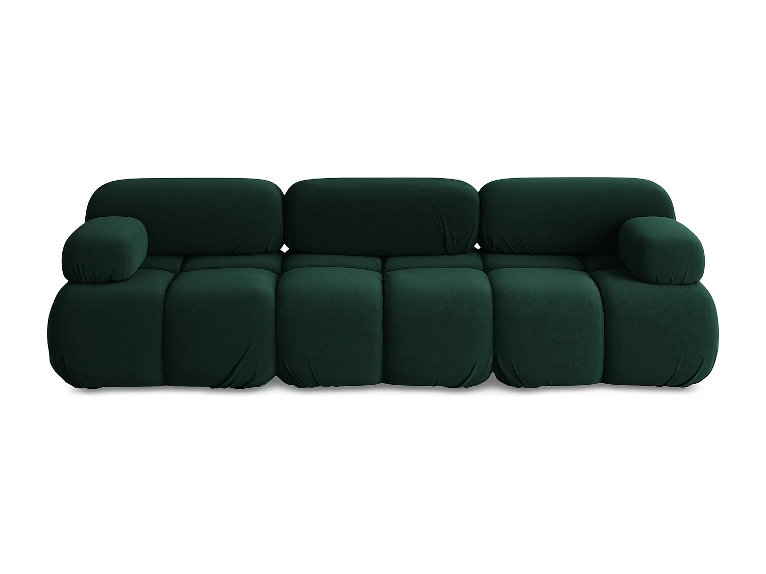 Canapé modulable 3 places en Samt - bouteille verte - LOKUA