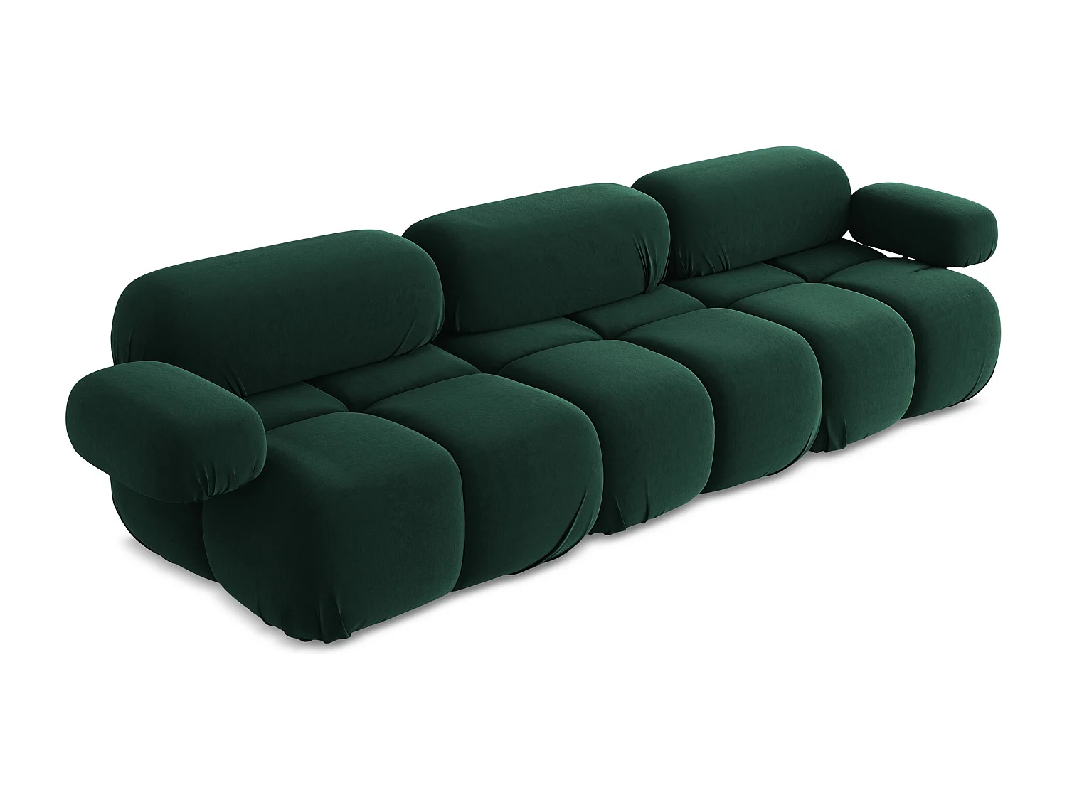 Canapé modulable 3 places en Samt - bouteille verte - LOKUA