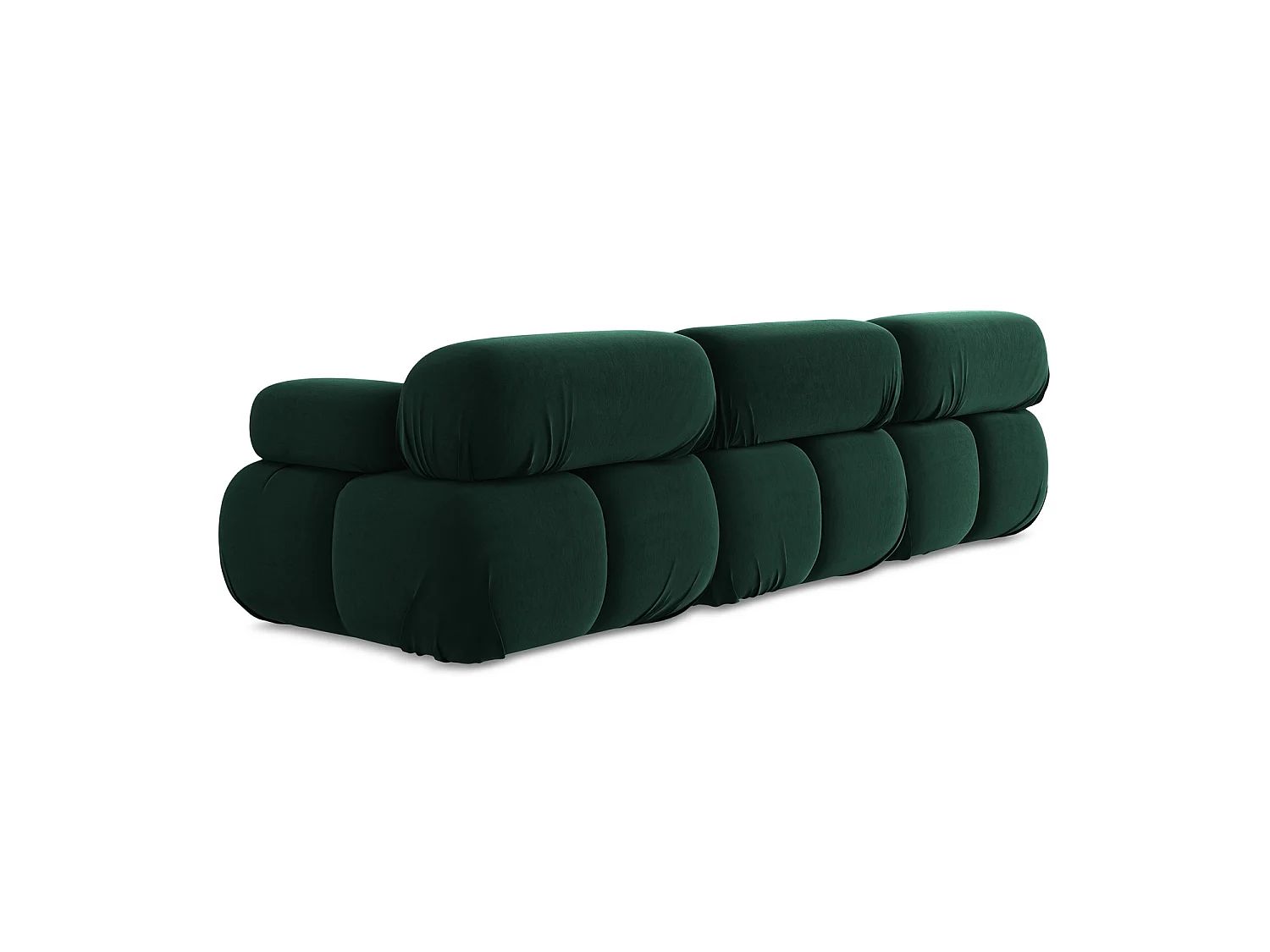 Modulares 3-Sitzer Sofa - - Samt - Flaschengrün - SANREMO