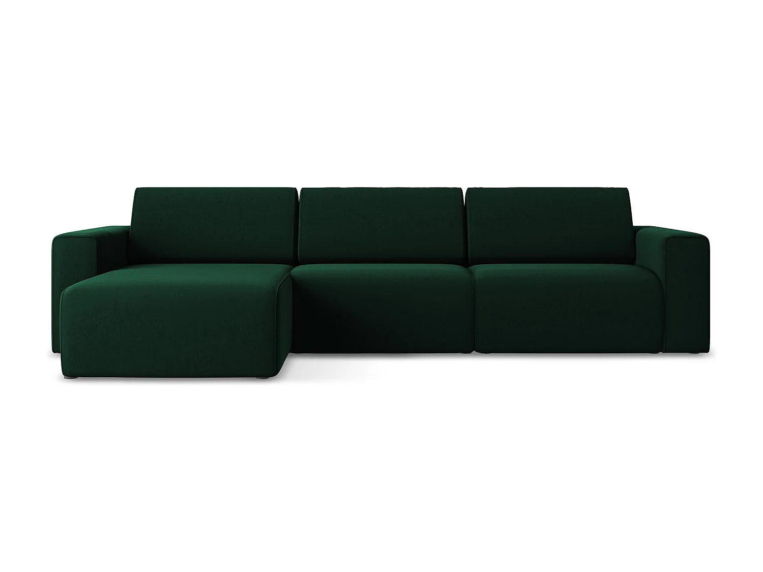 Modulares Ecks Sofa M links - Links - Samt - Flaschengrün - KALEA