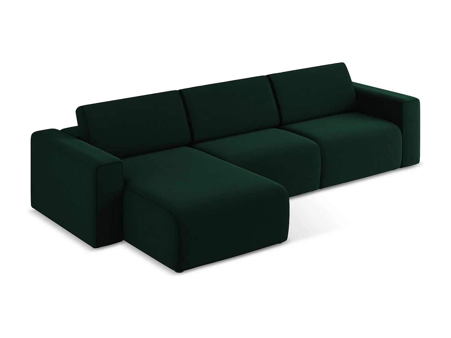 Modulares Ecks Sofa M links - Links - Samt - Flaschengrün - KALEA