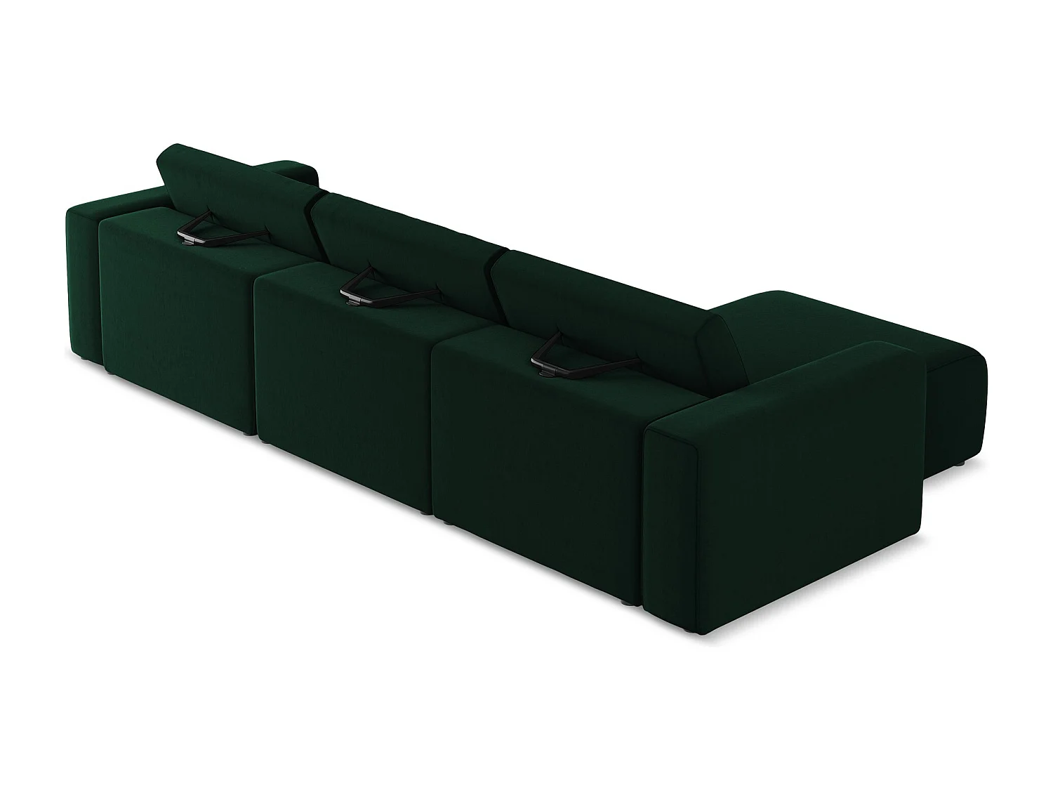 Modulares Ecks Sofa M links - Links - Samt - Flaschengrün - KALEA