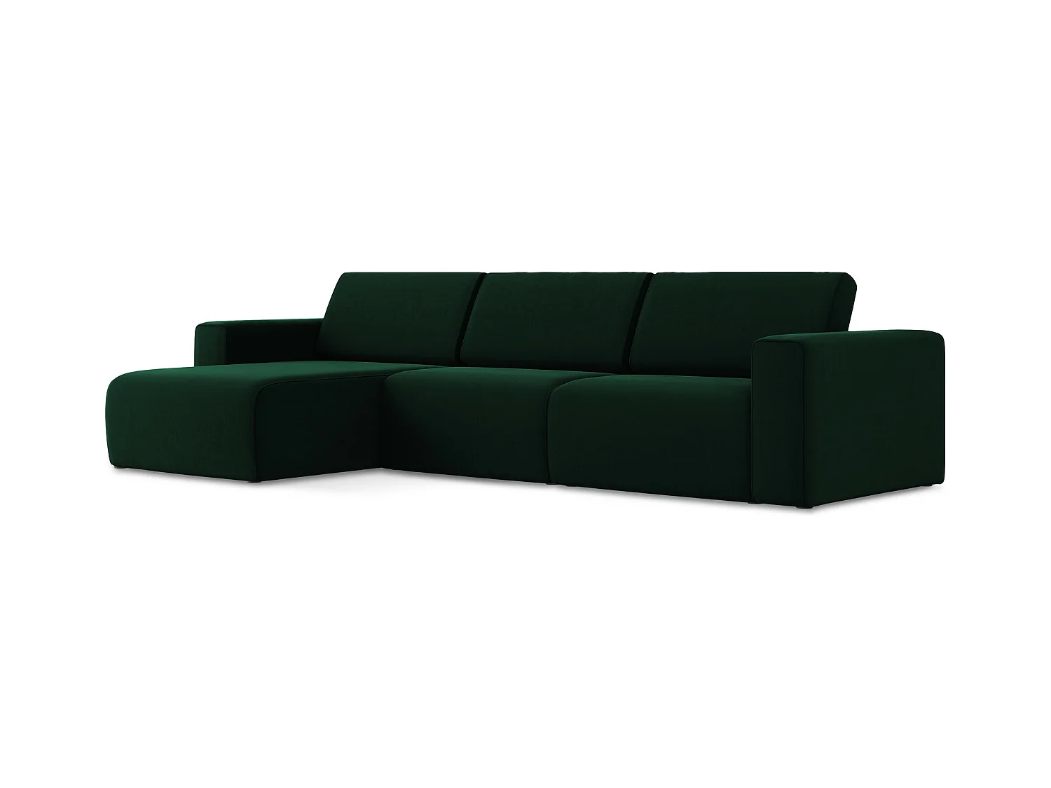 Modulares Ecks Sofa M links - Links - Samt - Flaschengrün - KALEA