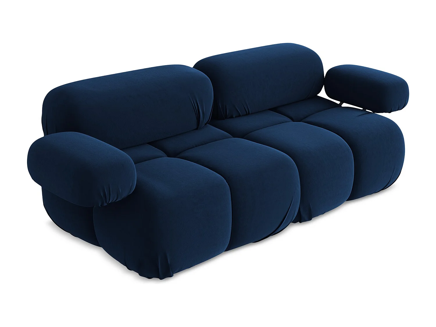 2-Sitzer Sofa - - Samt - Königsblau - LOKUA