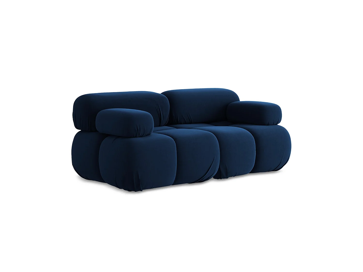 Tweezits modulaire bank van koningsblauw velours - SANREMO