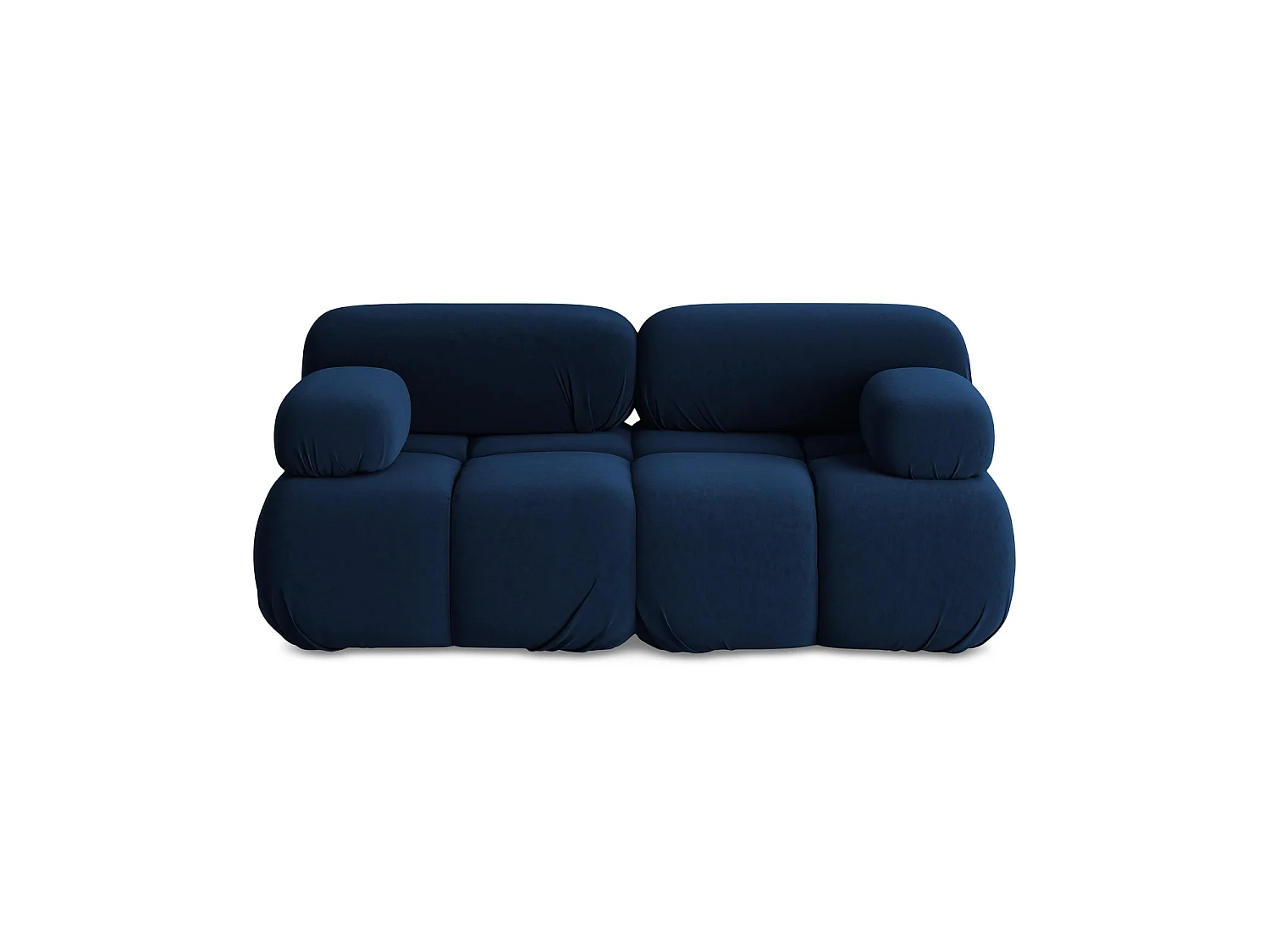 Tweezits modulaire bank van koningsblauw velours - SANREMO