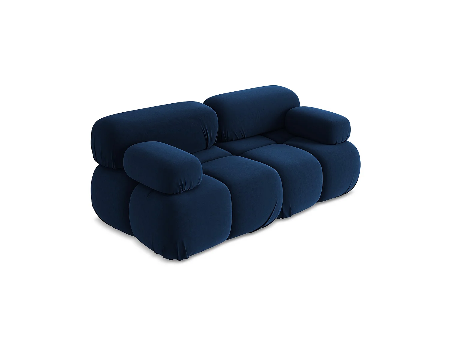 Tweezits modulaire bank van koningsblauw velours - SANREMO