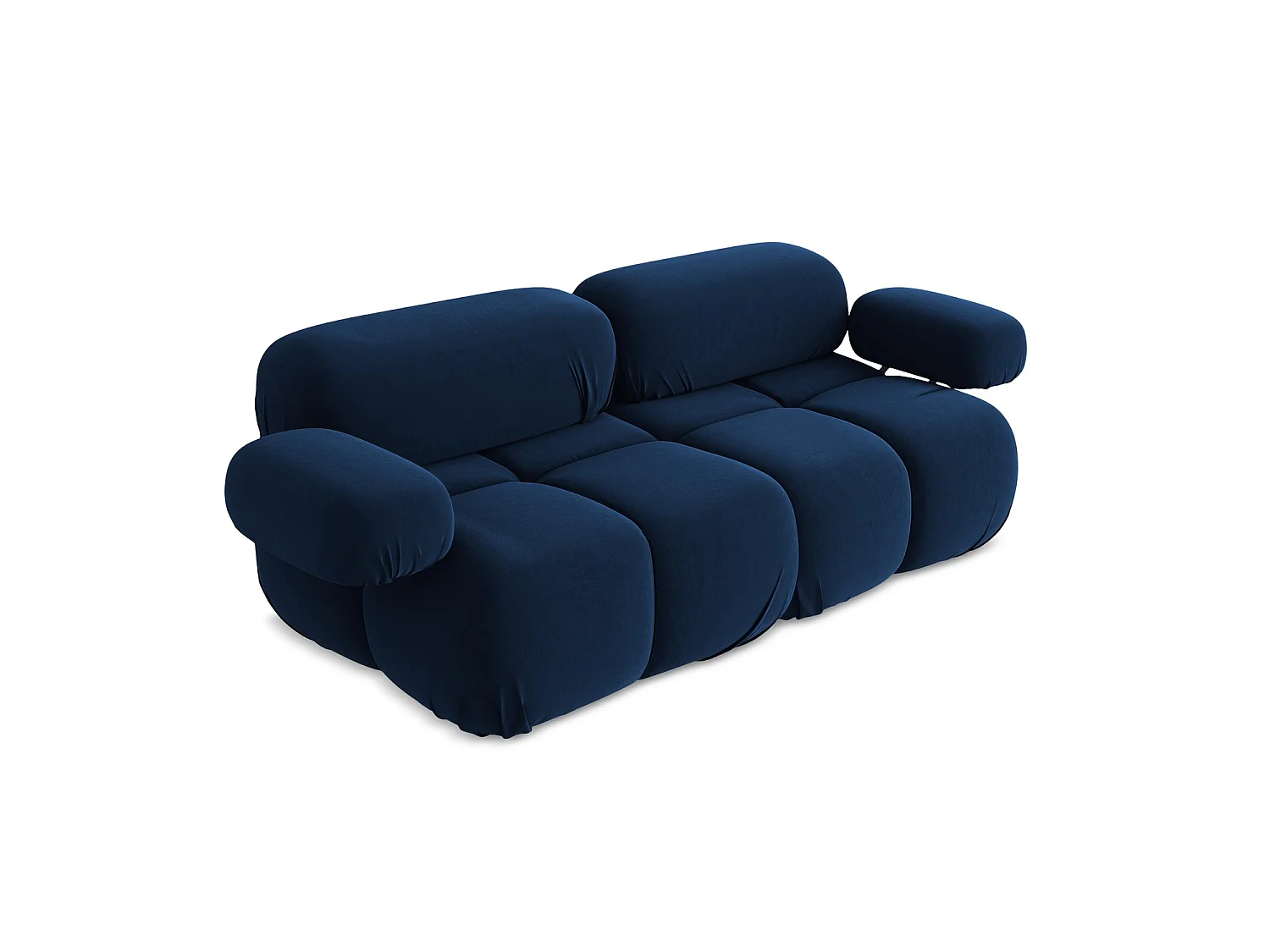 Tweezits modulaire bank van koningsblauw velours - SANREMO