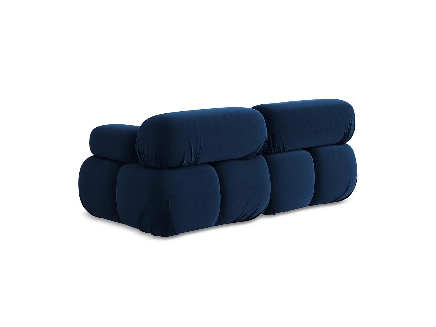 Tweezits modulaire bank van koningsblauw velours - SANREMO
