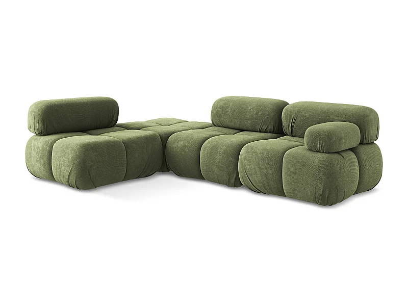 3-Sitzer Modulares Ecksofa - Ecke Links - Chenille - Grün - LOKUA
