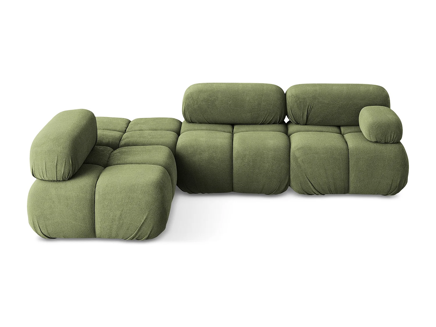 Canapé d'angle modulaire gauche en Chenille - vert - LOKUA