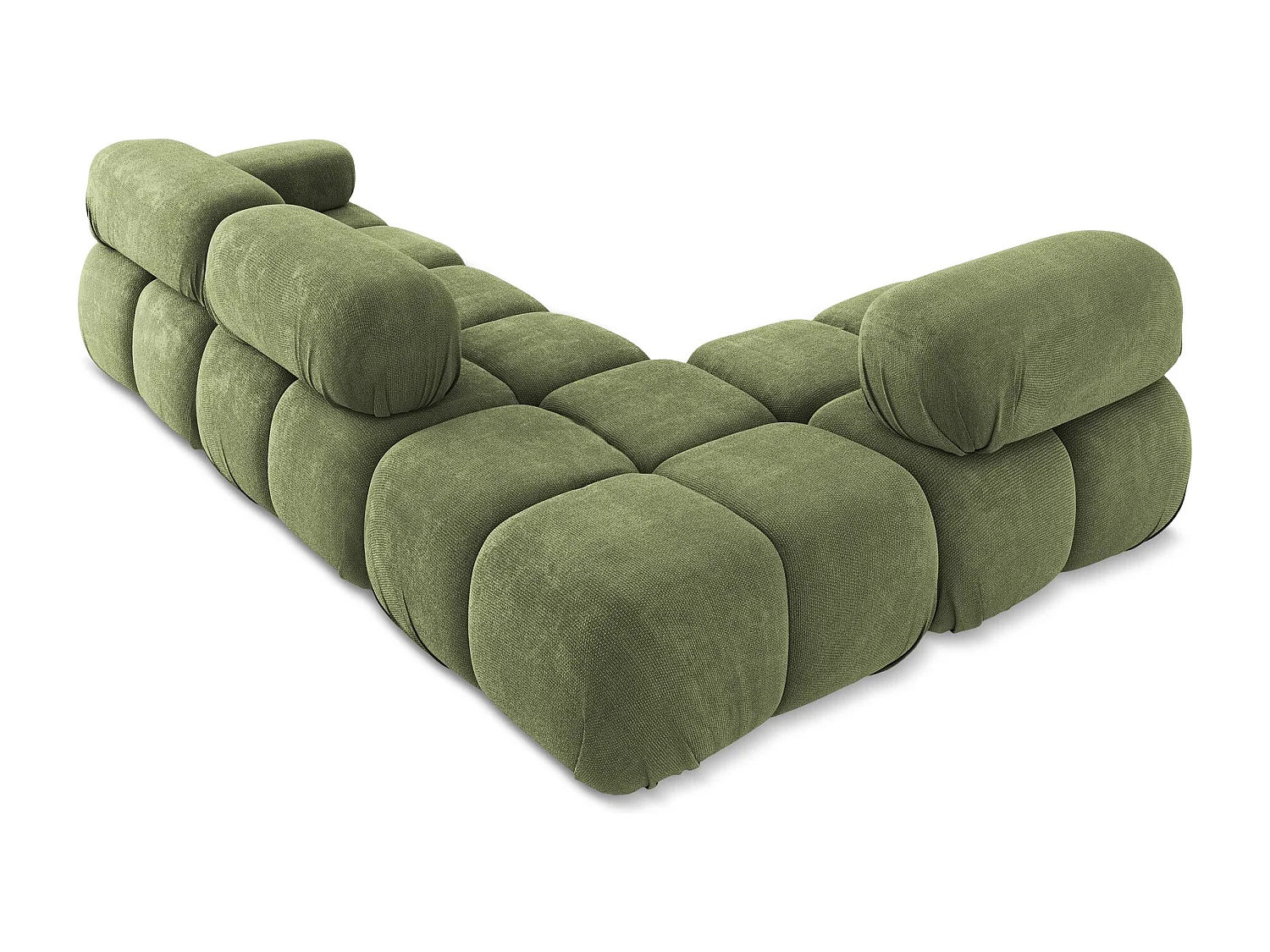 Canapé d'angle modulaire gauche en Chenille - vert - LOKUA
