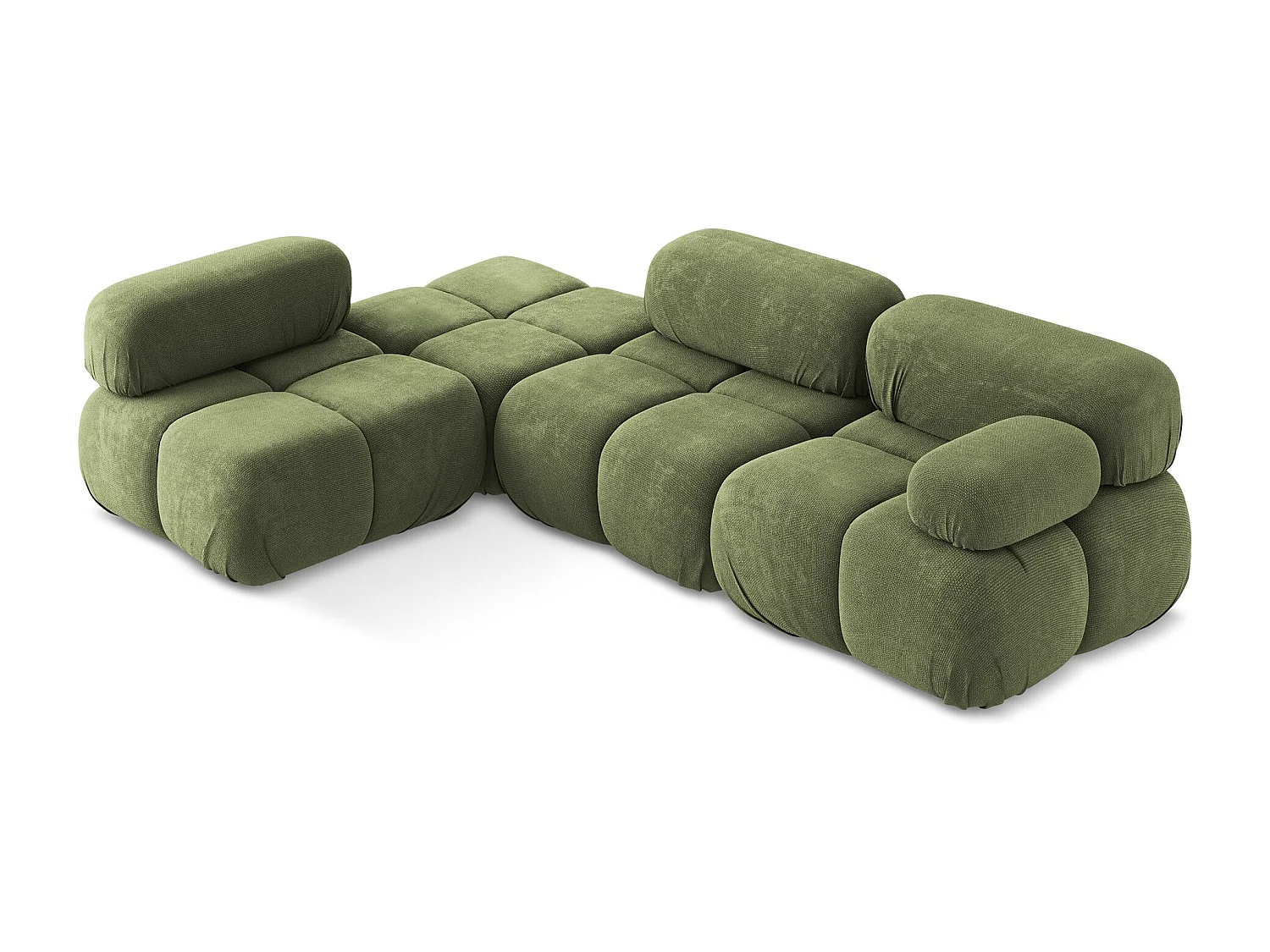 3-Sitzer Modulares Ecksofa - Ecke Links - Chenille - Grün - LOKUA
