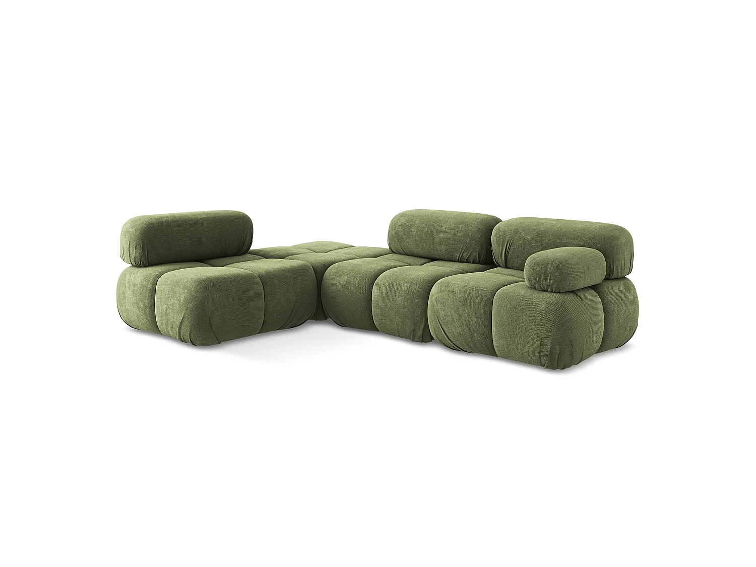 Modulaire hoekbank links van groente chenille stof - SANREMO