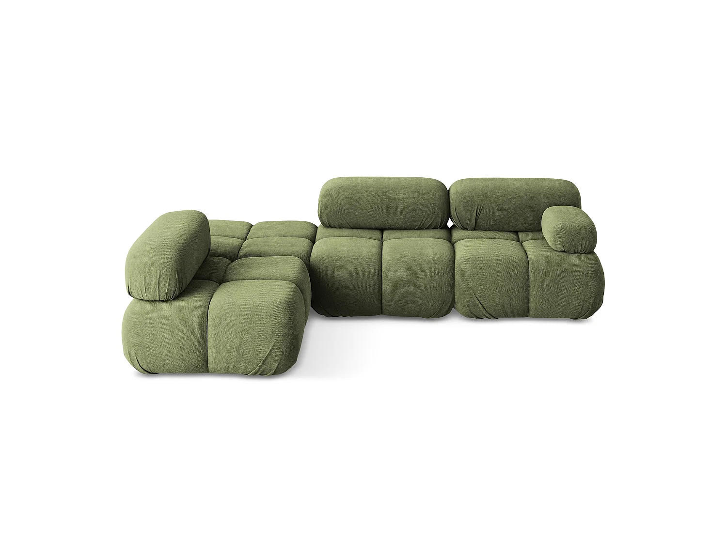 Modulaire hoekbank links van groente chenille stof - SANREMO