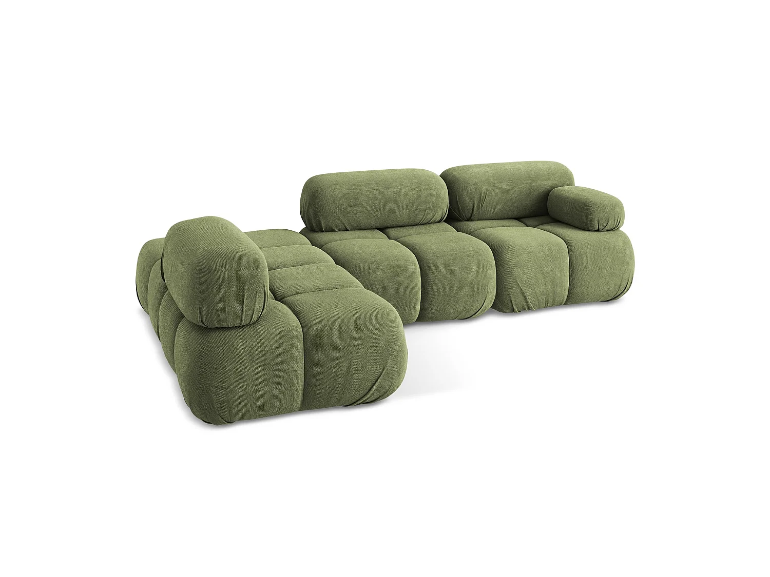Modulaire hoekbank links van groente chenille stof - SANREMO