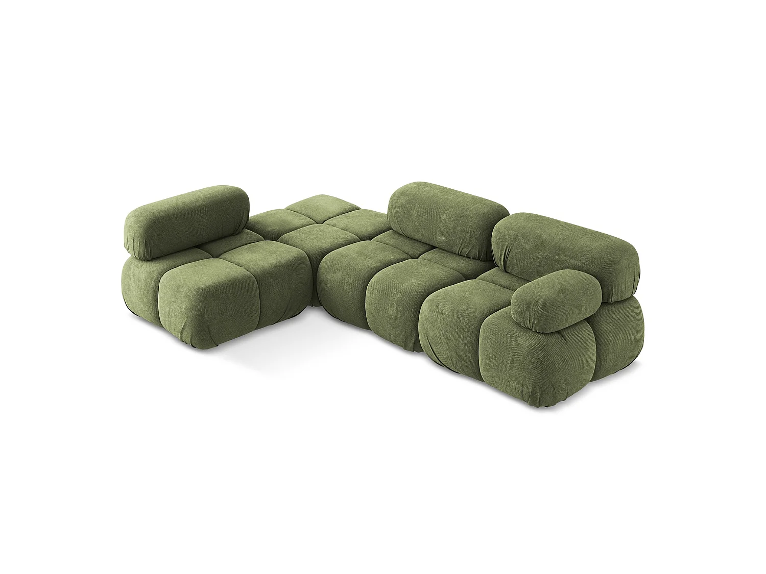 Modulaire hoekbank links van groente chenille stof - SANREMO