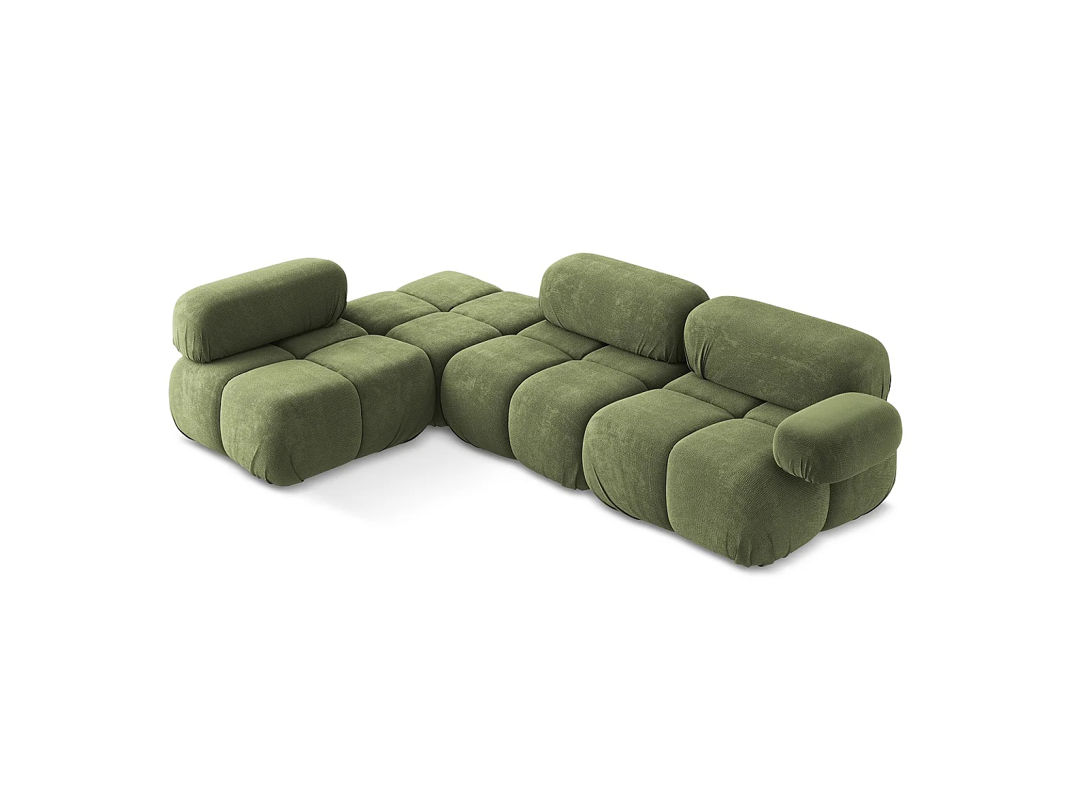 Modulaire hoekbank links van groente chenille stof - SANREMO